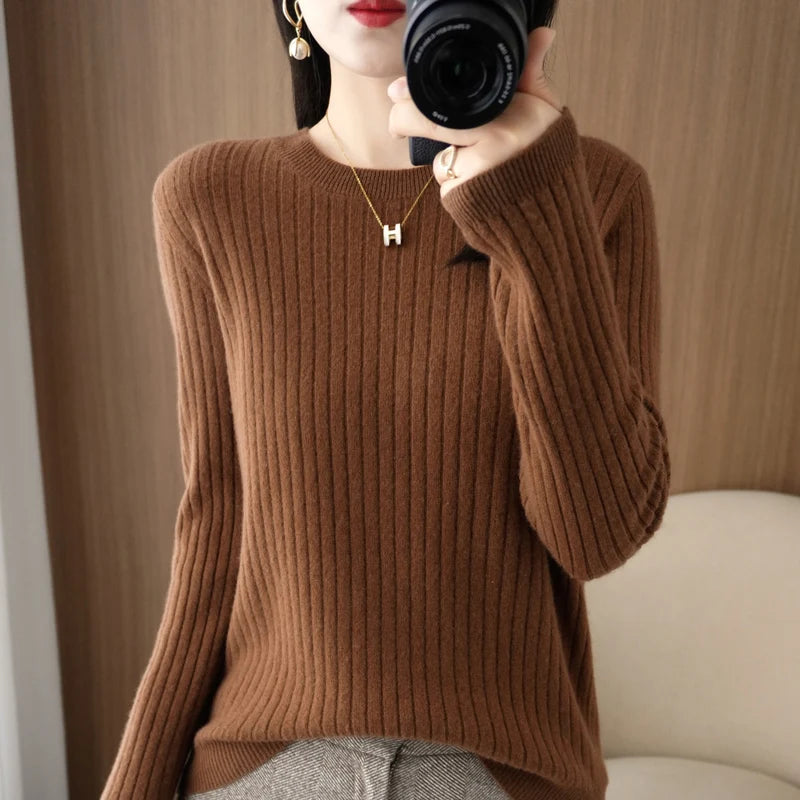 Women's Autumn Stripe Knit Pullover