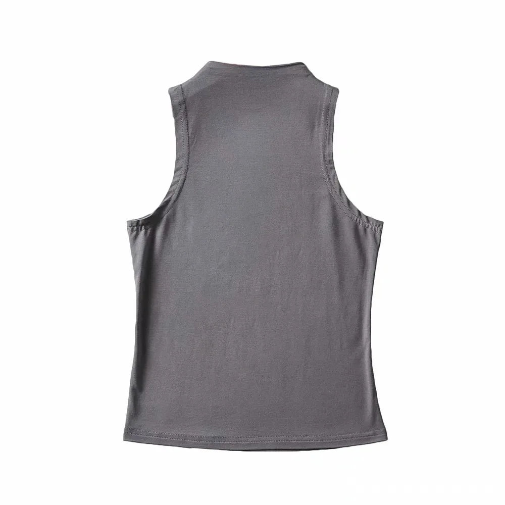 Solid Color Sleeveless Crop Tank Top