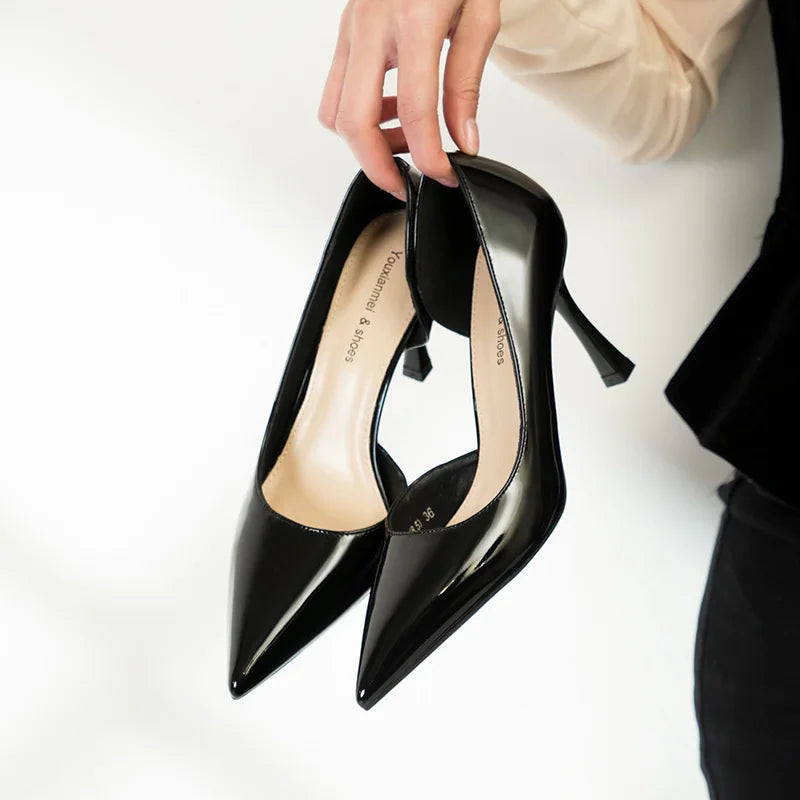 Fashion Women Pumps Patent Leather High Heels