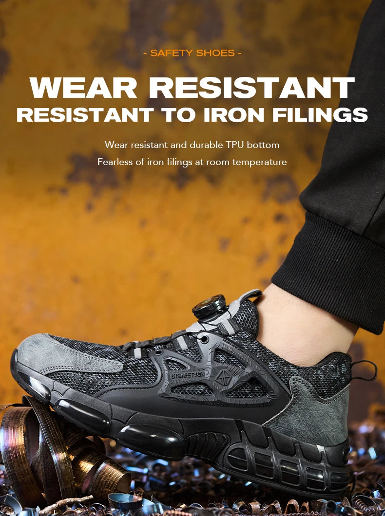 Women Safety Shoes Reflective Steel Toe Sneakers