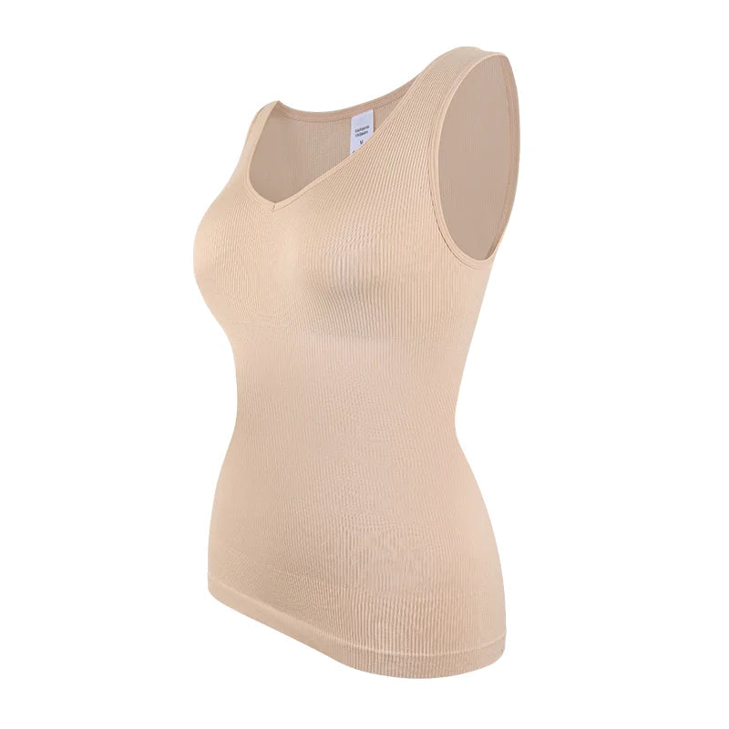 Women Sleeveless V-Neck Shapewear Tank Top