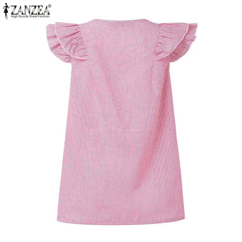 Women Striped Sleeveless V-Neck Top