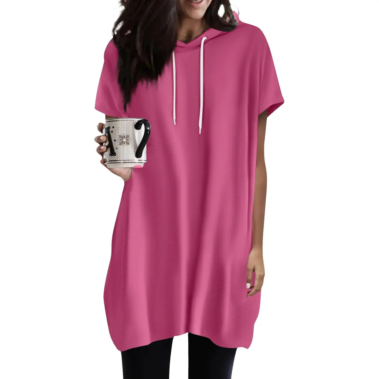 Women Oversized Short Sleeve Hoodie