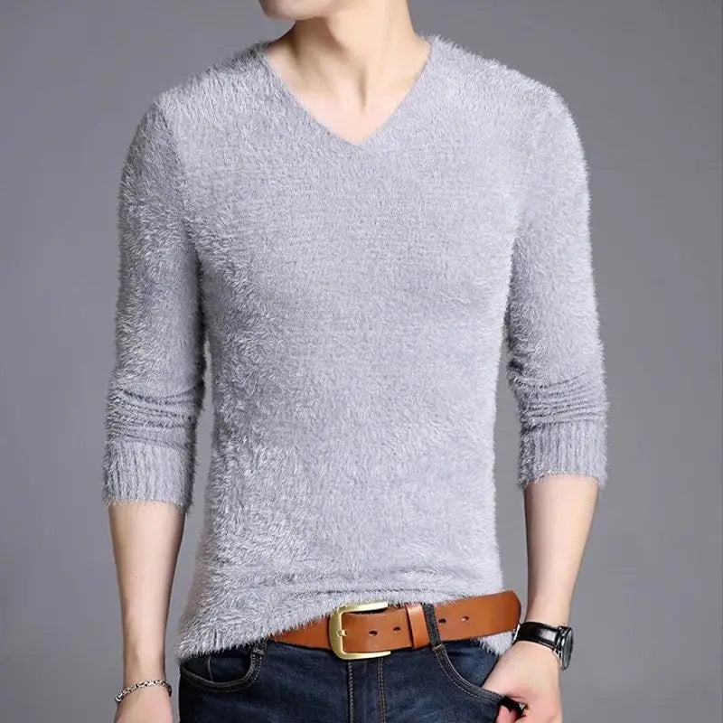 Men's Plus Size V-Neck Jumper