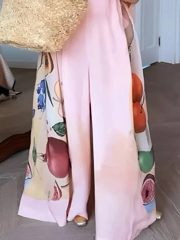 TropiLuxe™ – Fruit Print Summer Jumpsuit (Wide Leg, Colorful & Lightweight)