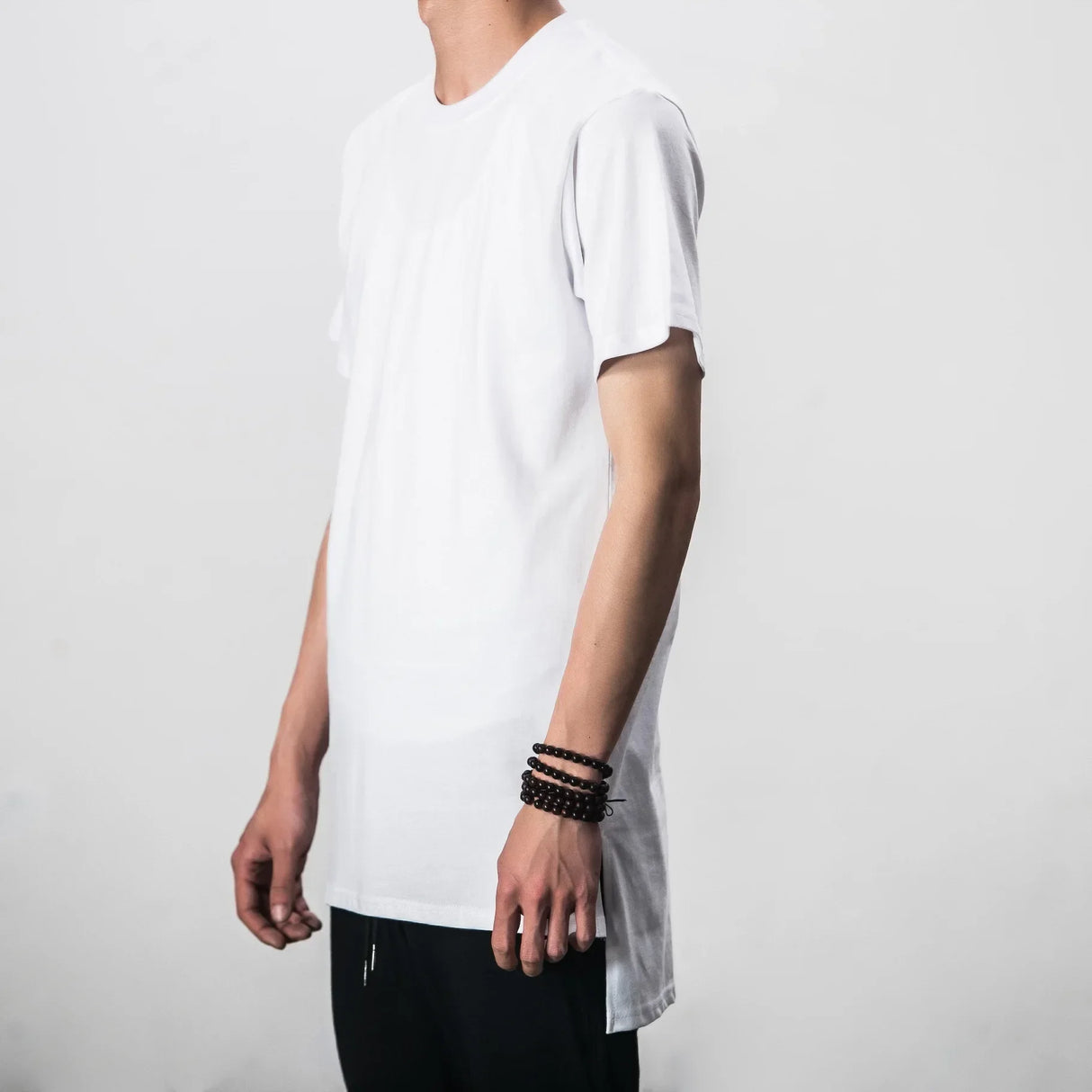 Men Long Hem Streetwear Tee