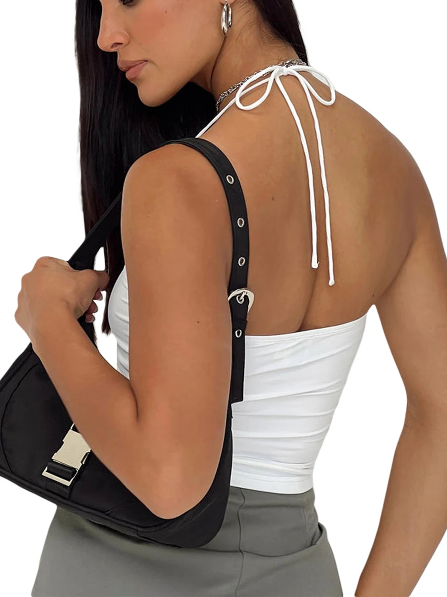 White Halter Cami Top