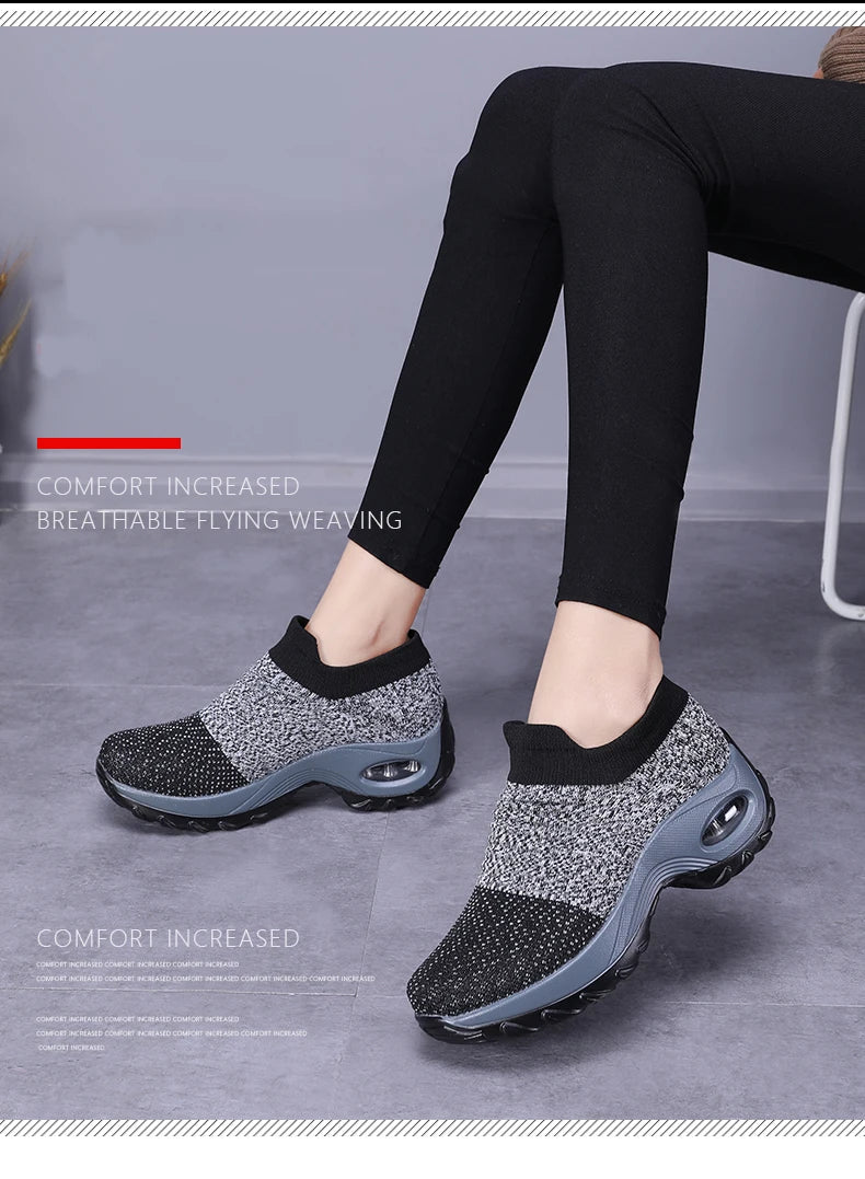 Women Sneakers Breathable Mesh Platform Shoes