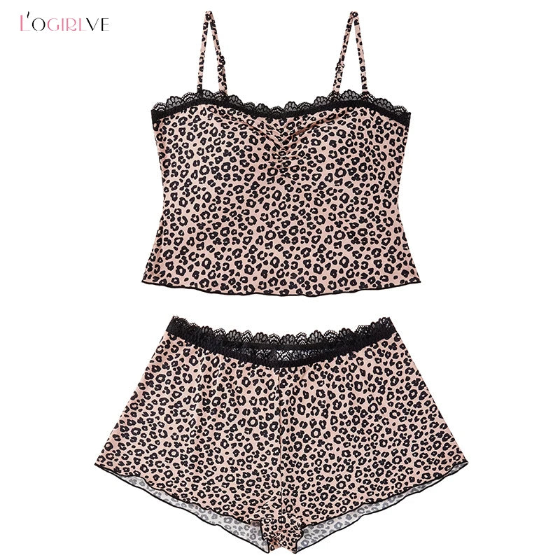 Women Lace Leopard Halter Top