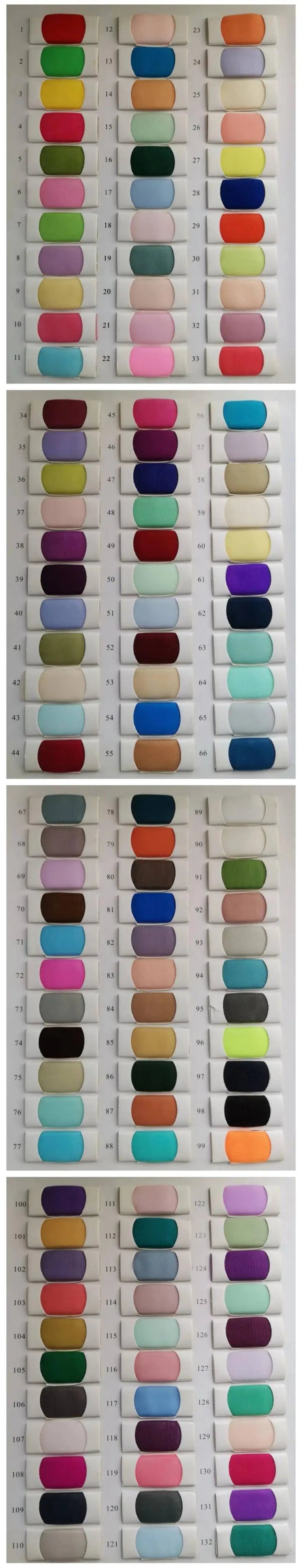 Variety of nail polish color swatches displayed in organized rows, showcasing a spectrum of shades and finishes.