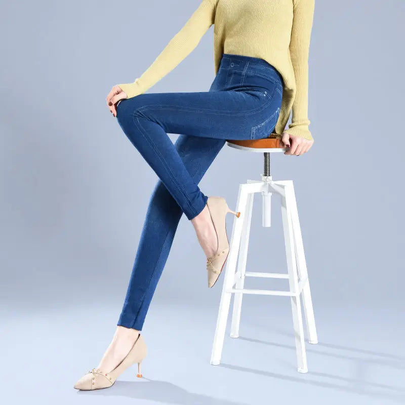 Women Faux Denim Leggings
