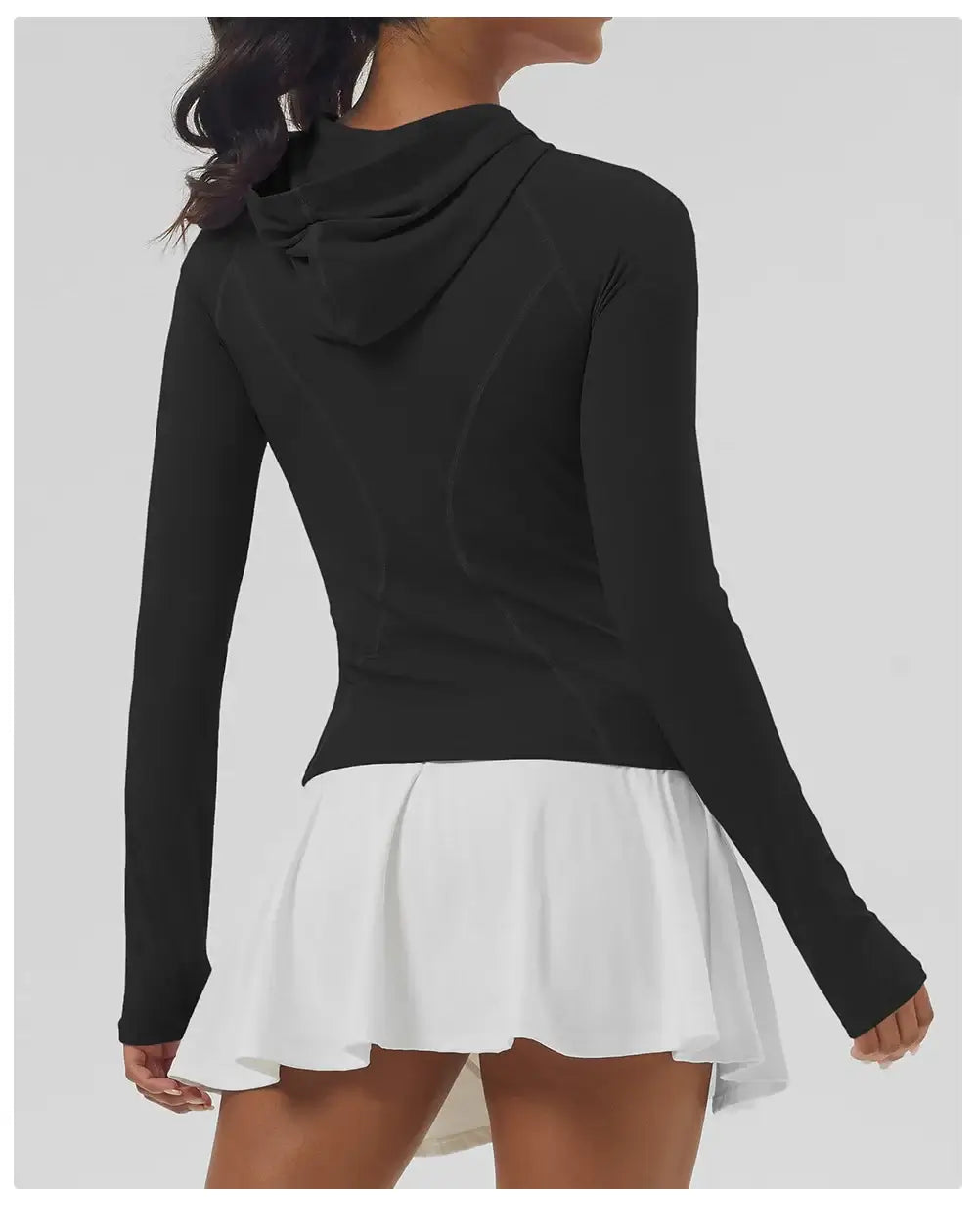 Women Slim Fit Hooded Fitness Jacket