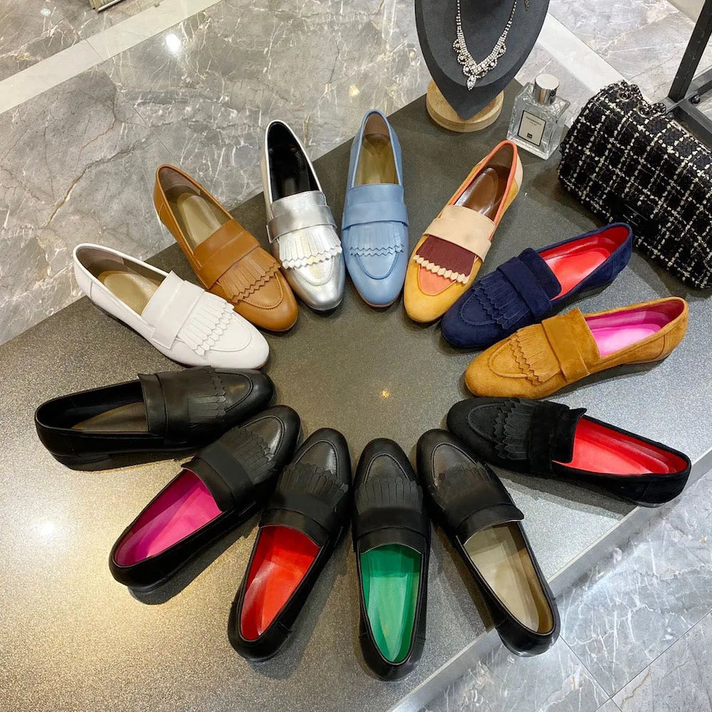 Classic Women’s Flats Leather Slip-On Loafers