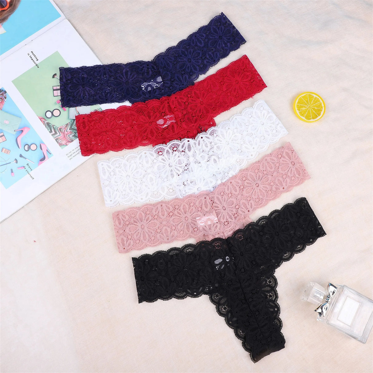 Women Rhinestone Thong Panties