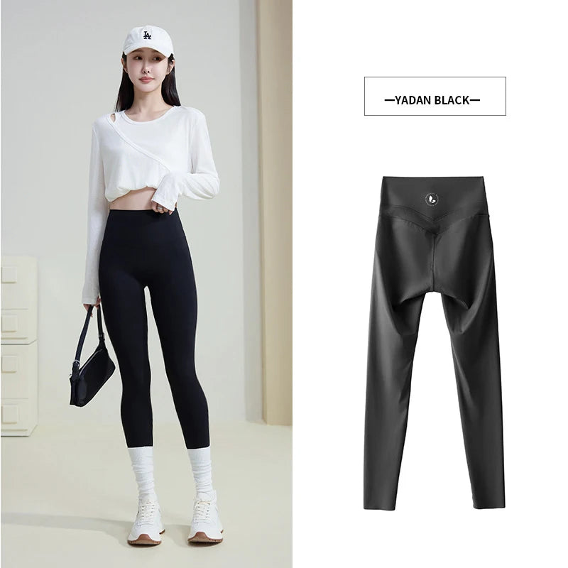 Women High Waist Push Up Sharkskin Leggings