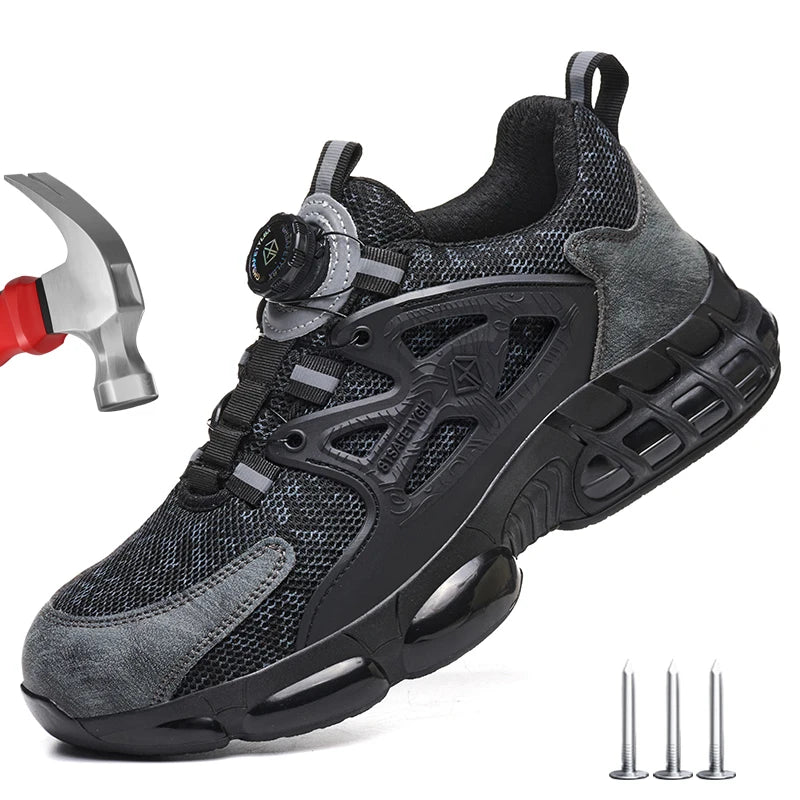 Women Safety Shoes Reflective Steel Toe Sneakers