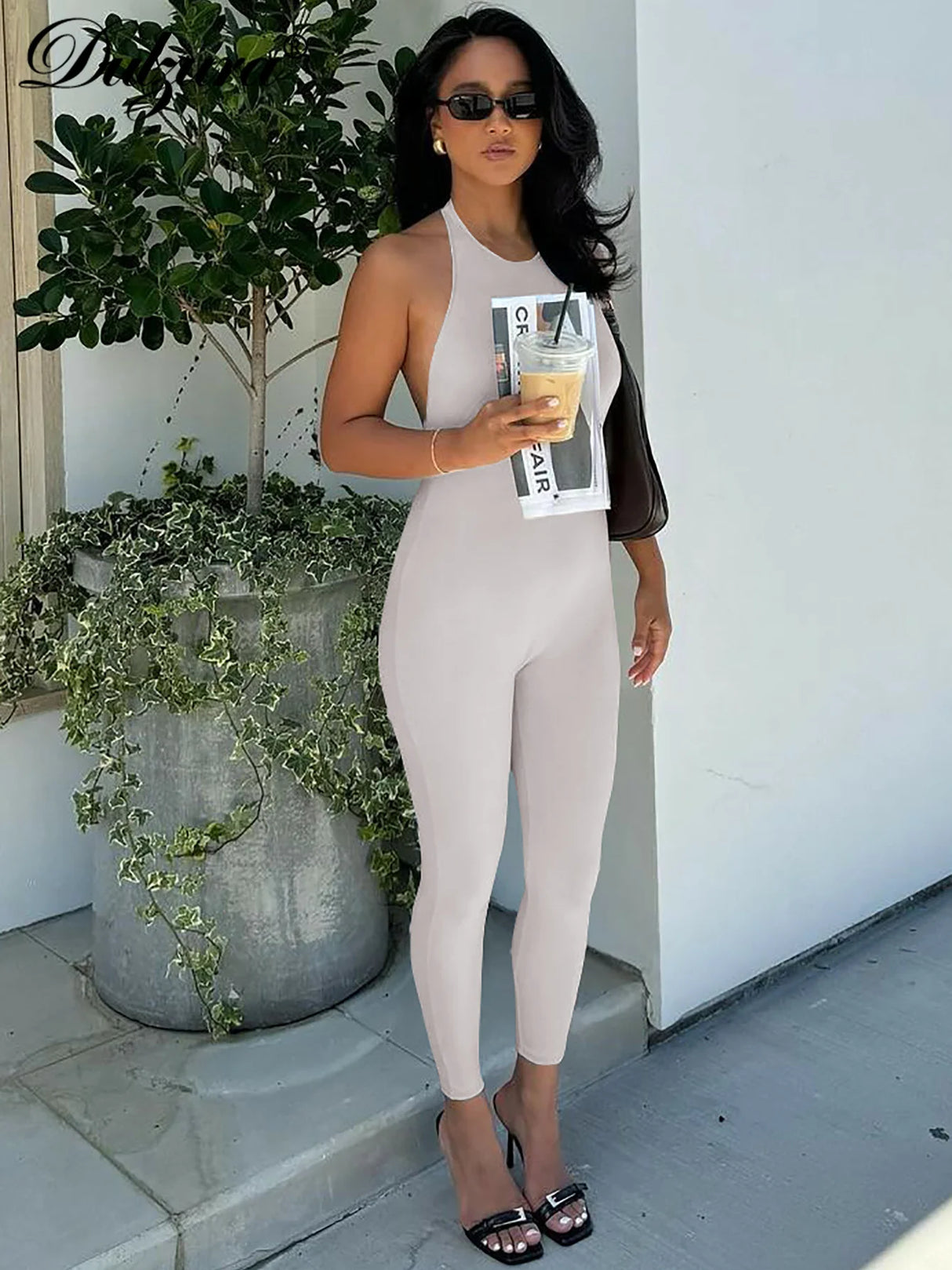 HaloGlam™ – Halter Backless Party Club Jumpsuit (Shiny, Bold & Daring)