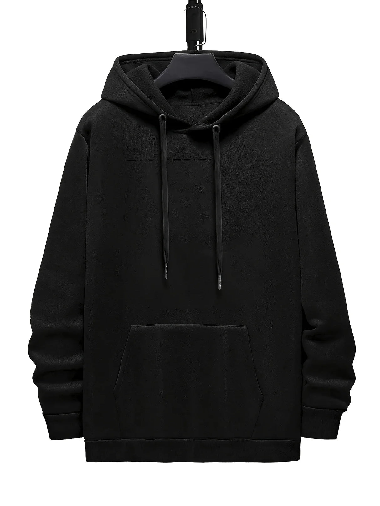 Men's Plus Size Graphic Hoodie – Black Long Sleeve