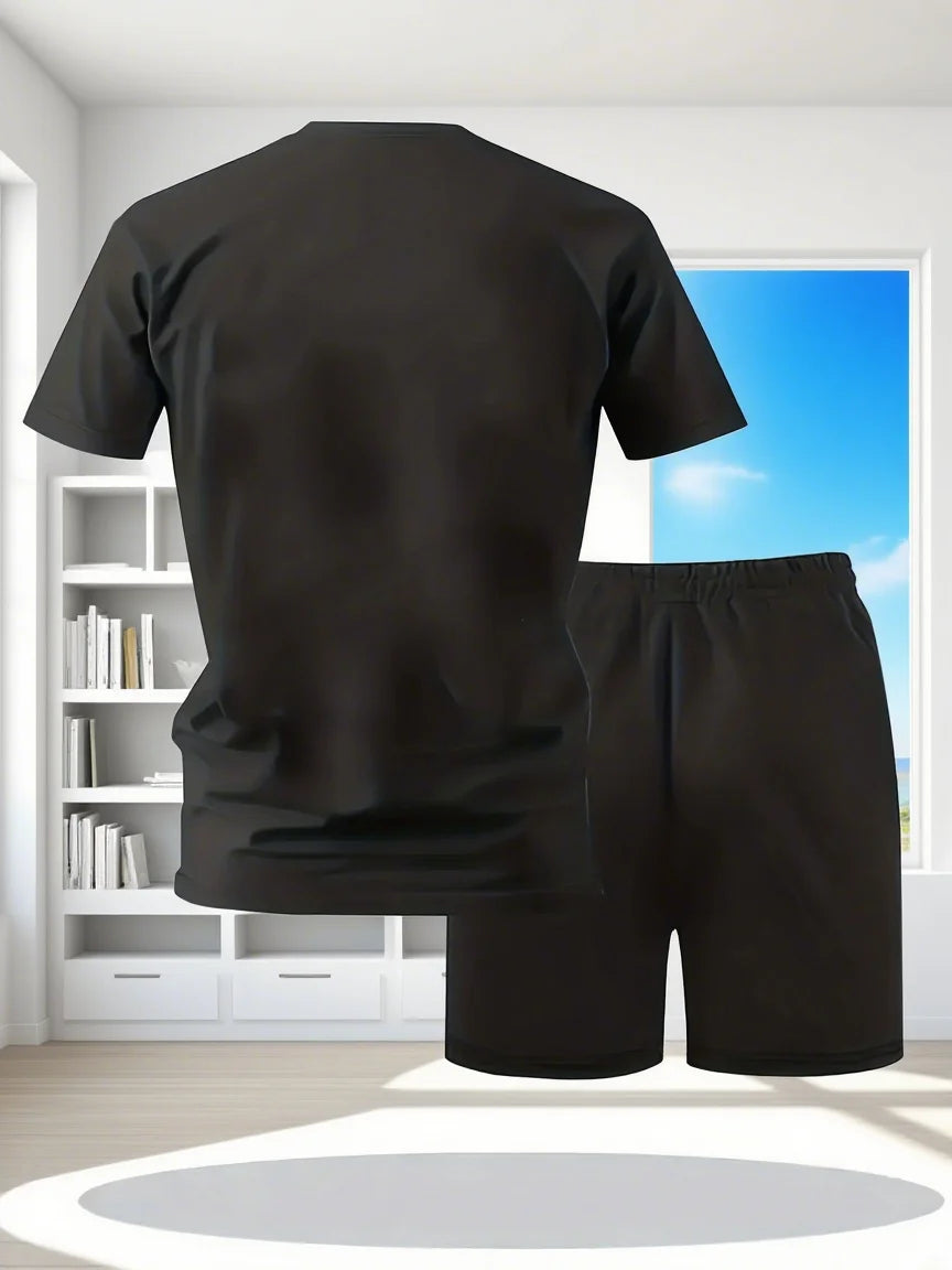 Men Streetwear T-Shirt & Shorts Set