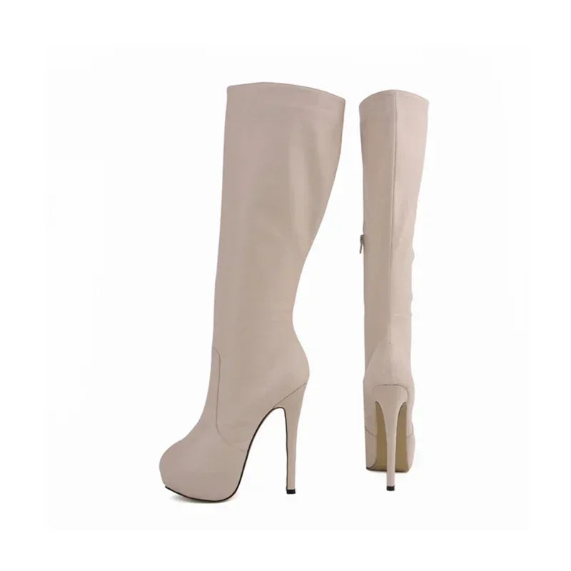 Women Over Knee Boots – Super Matte Leather Platform