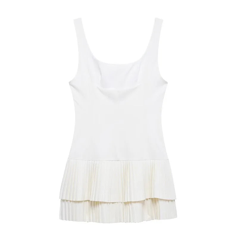 Women Pleated Backless Party Dress