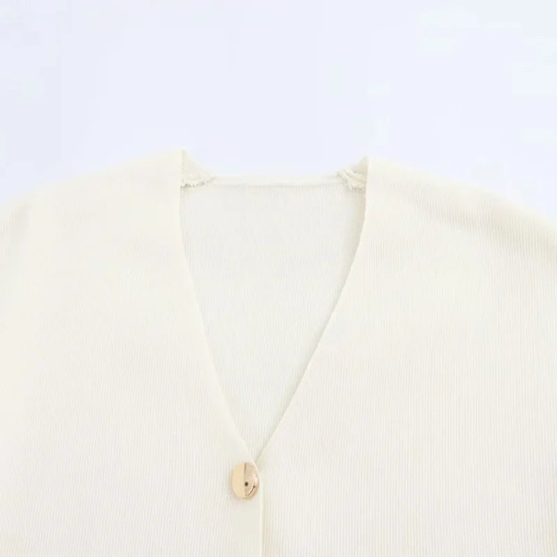 Elegant Knitted Short Sleeve Jacket