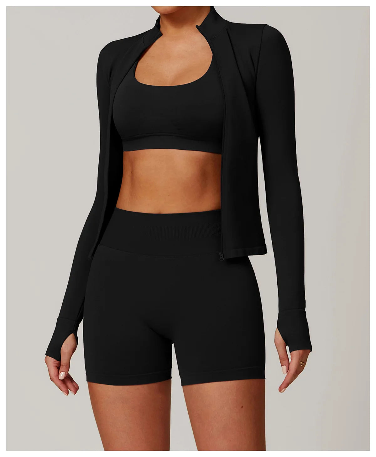 Seamless Women's Long Sleeve Yoga Jacket – Windproof Running Sports Top