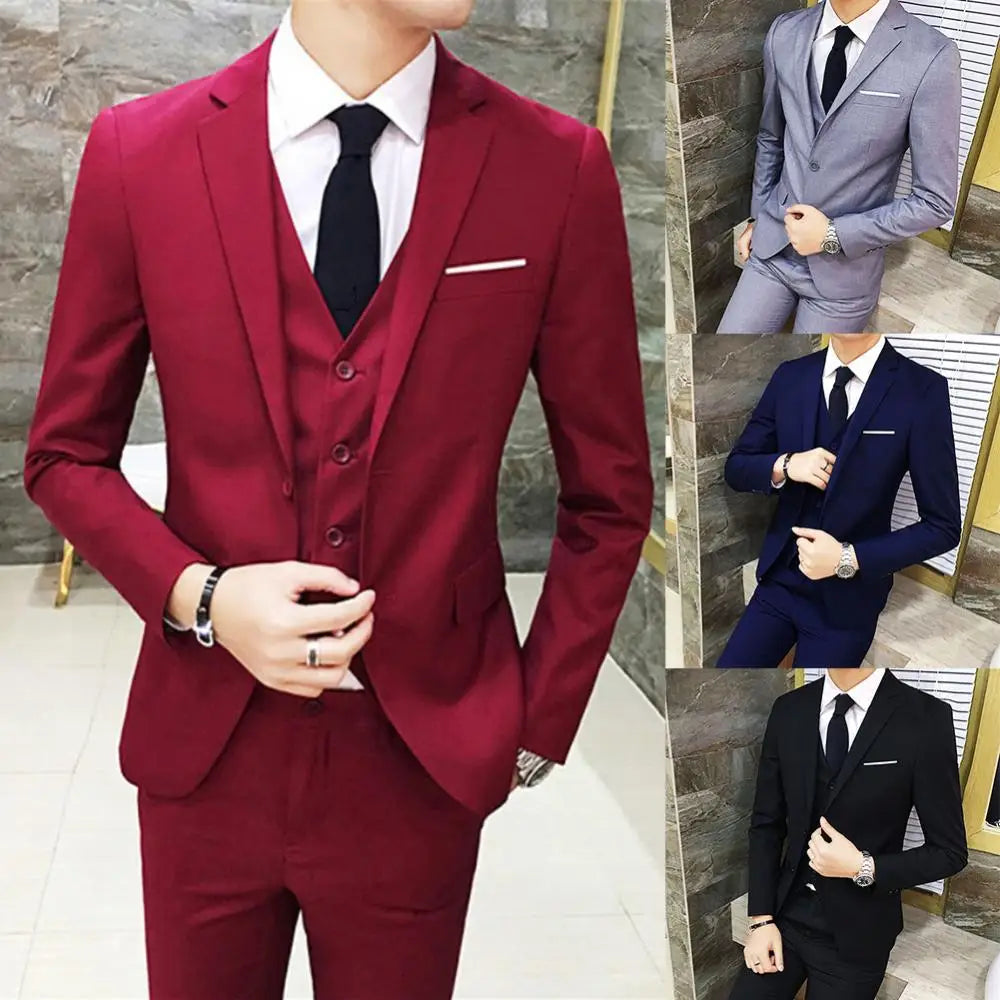 Men 3-Piece Wedding Formal Suit Set