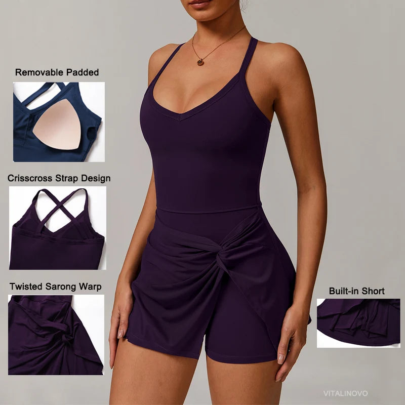 Women Tennis Dress with Shorts