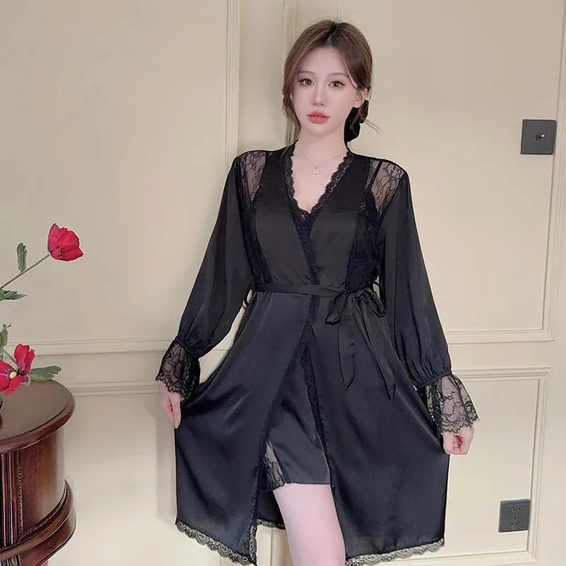 Women Lace Wedding Sleepwear Set