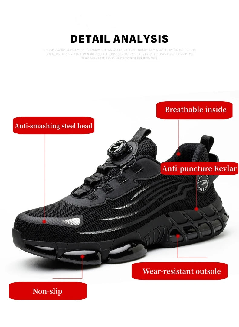 Women Safety Shoes Breathable Mesh Steel Toe Boots