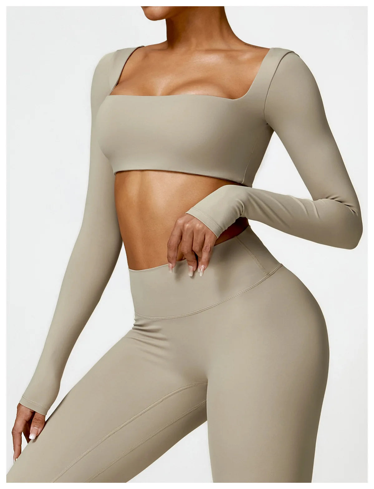 Women's Long Sleeve Yoga Shirt – Gym Push-Up Fitness Top