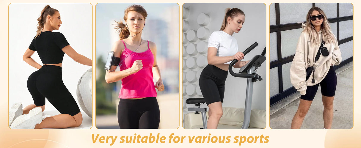 Women High Waist 3 Pocket Bike Shorts