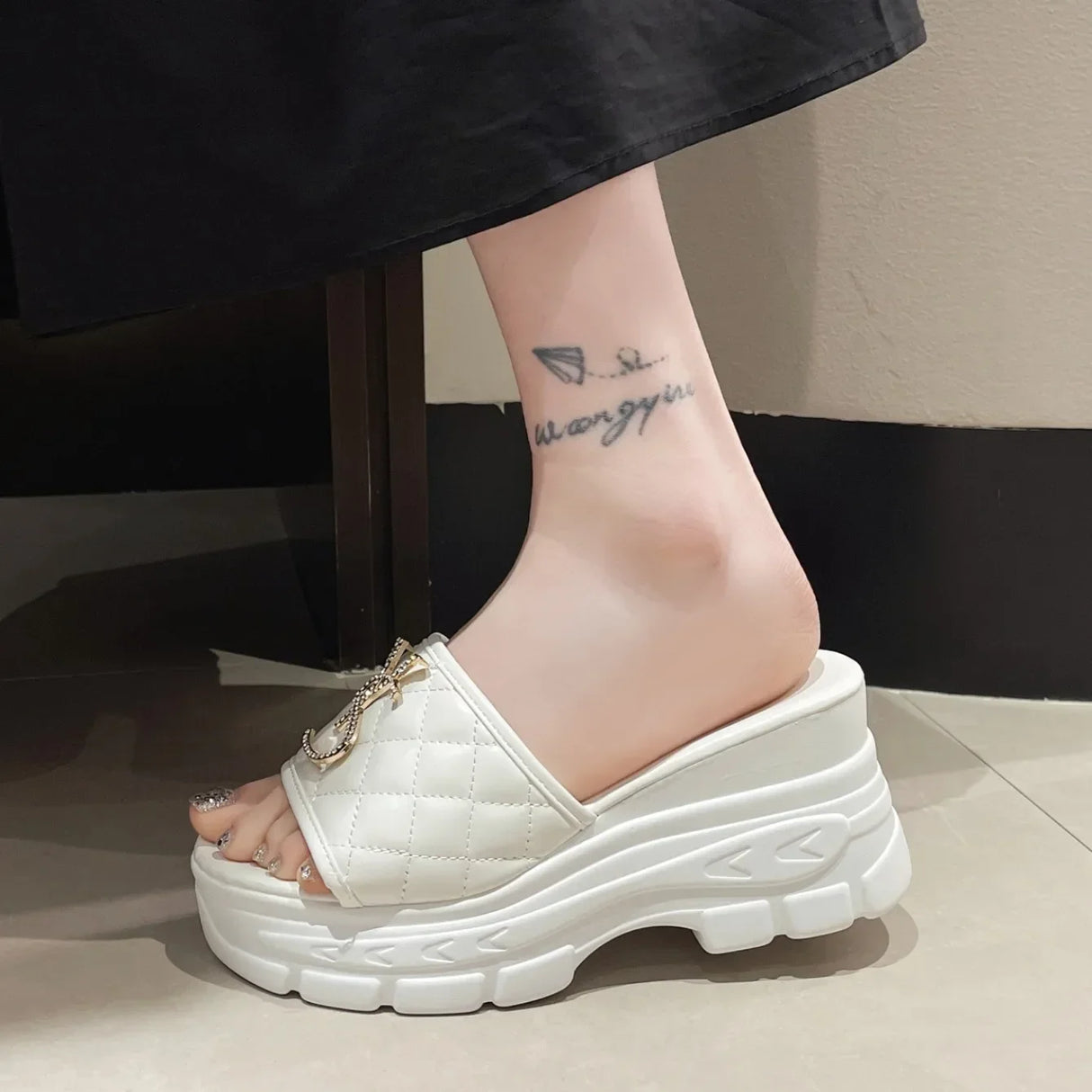 Women Fashion Platform Letter Sandals