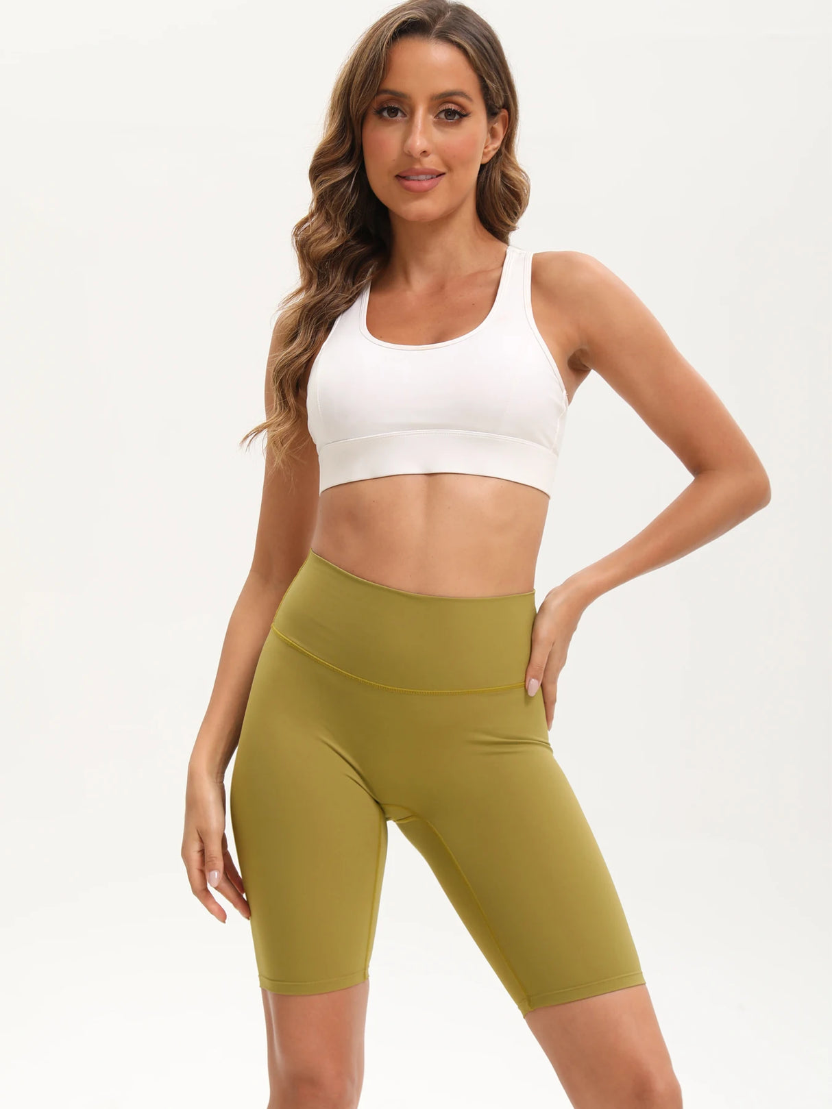 Women High Waist 3 Pocket Bike Shorts