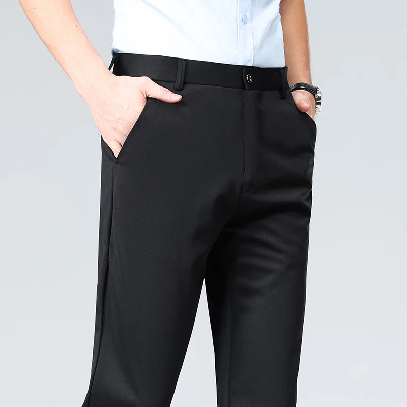 Men's Plus Size Business Trousers – Classic Black