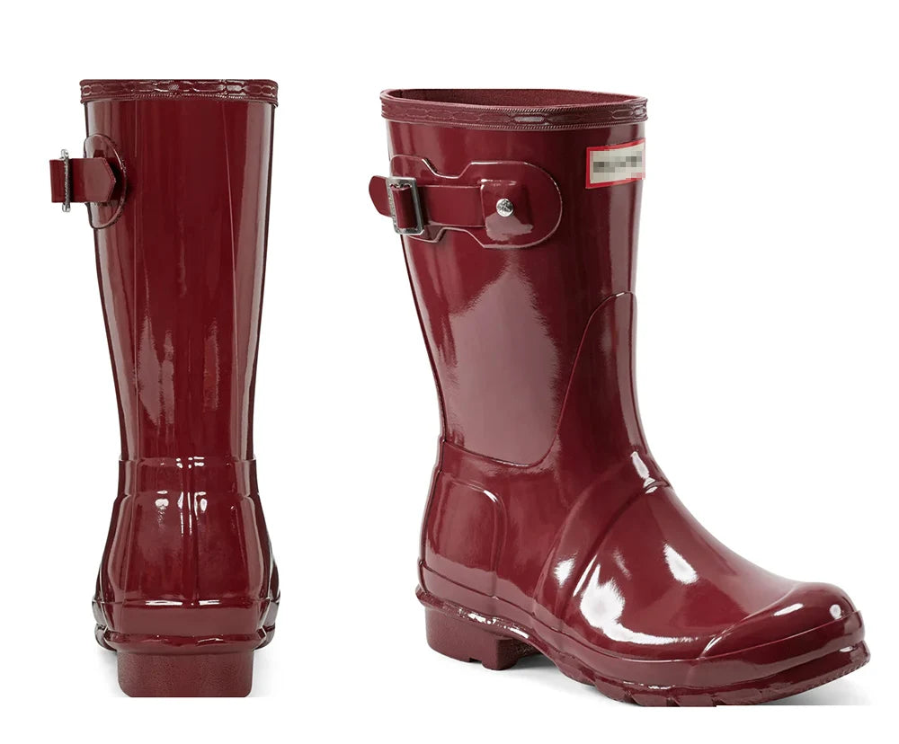 Women Mid Calf Boots Embroidered Leather