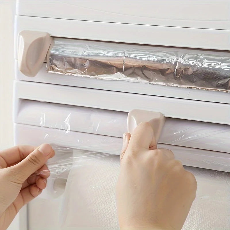 Wall-Mounted Kitchen Organizer with Foil Dispenser