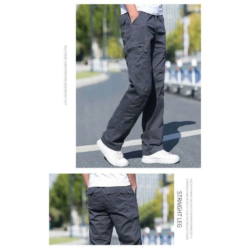 Men's Plus Size Cargo Pants – Black Cotton Joggers