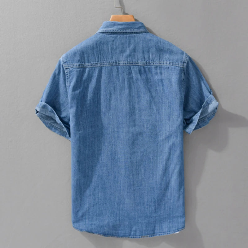 Men Denim Short Sleeve Shirt