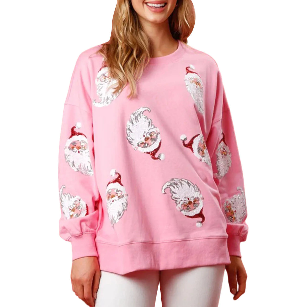 Women's Santa Claus Sequin Sweatshirt