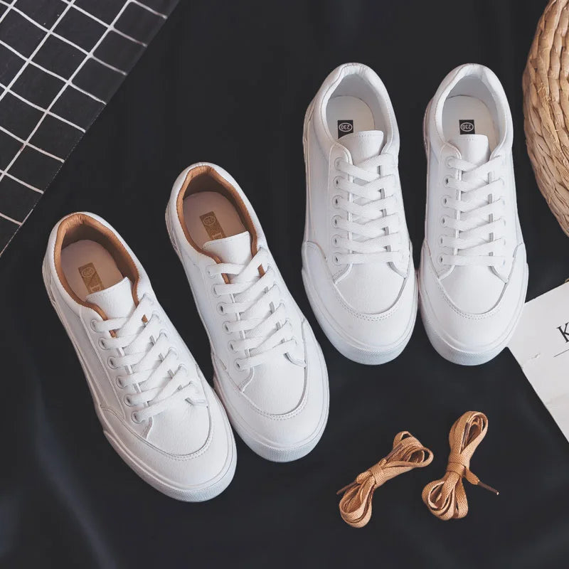 Women Sneakers White Vulcanized Platform Shoes
