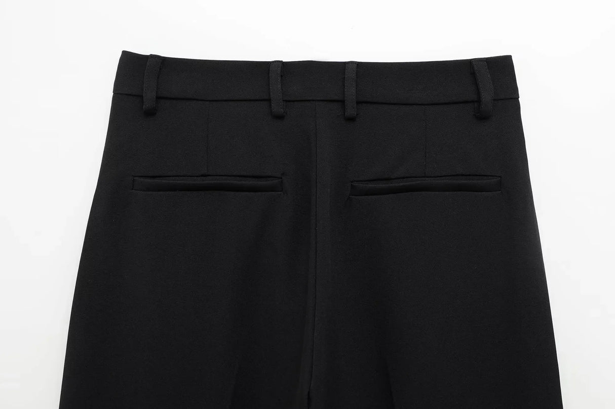 Lapel Zip Wide Leg Pant Set