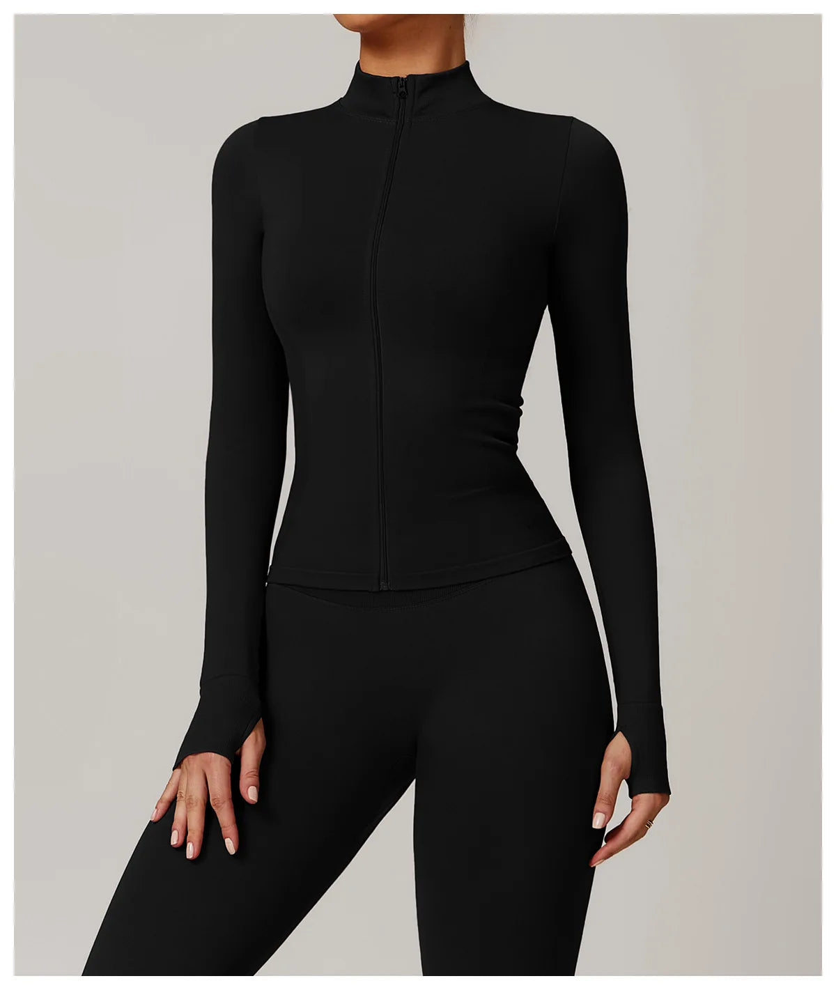 Seamless Women's Long Sleeve Yoga Jacket – Windproof Running Sports Top