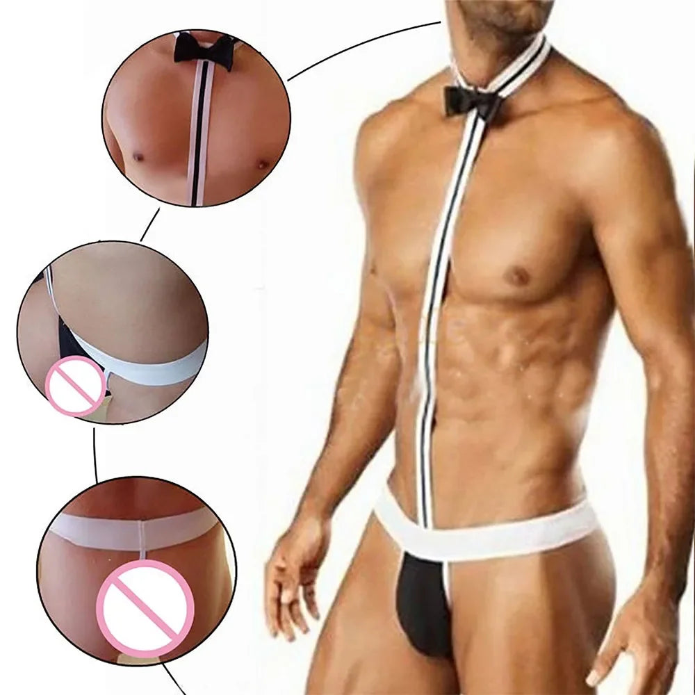 Men’s Bowknot Mankini Thong