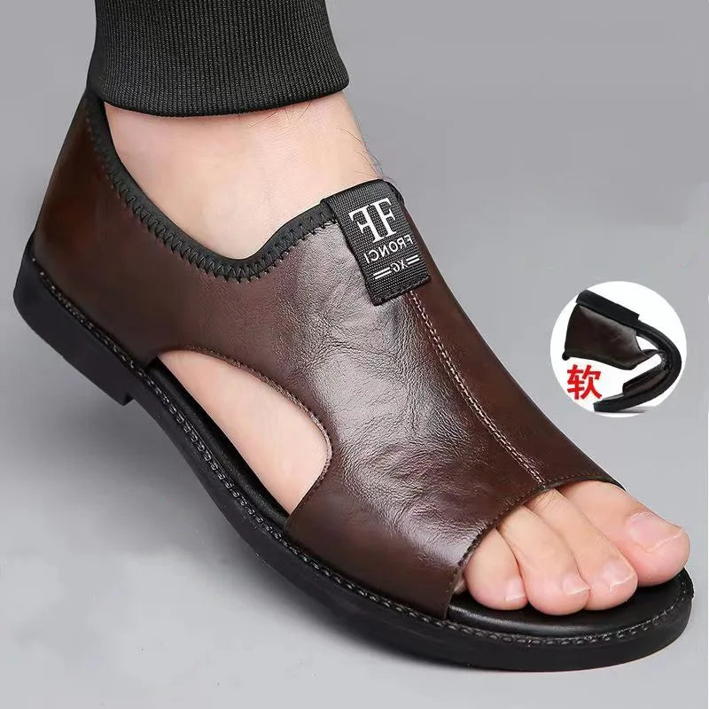 Men’s Leather Summer Beach Sandals 2025