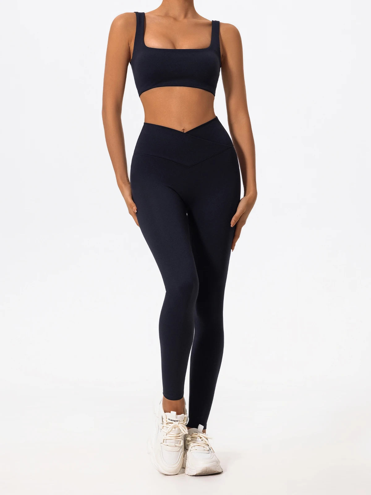 Hearuisavy Cross Waist Push-Up Yoga Leggings – High Waist Gym Pants