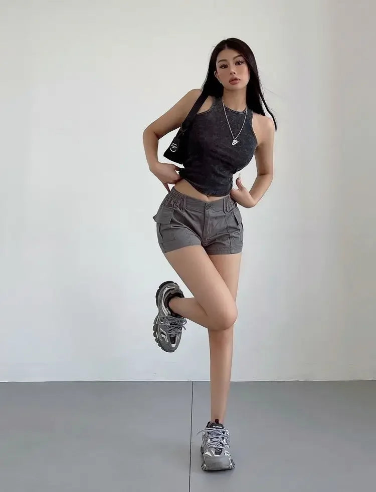 Women's High Waist Cotton Shorts