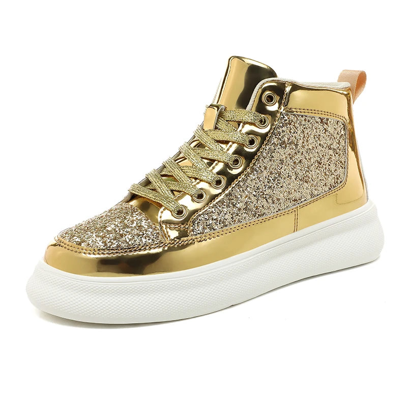 Pink Bling High Top Fashion Skate Shoes