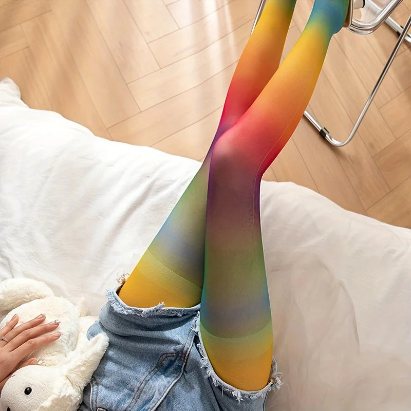 Women Colorblock Pantyhose